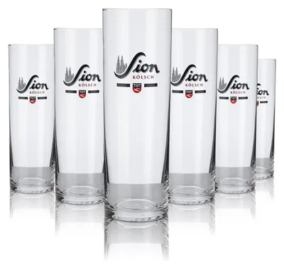 Produktbild von 6x Sion Glas 0,25l Kölsch Stange Altbier Gläser Set Brauerei Köln Kneipe Köbes
