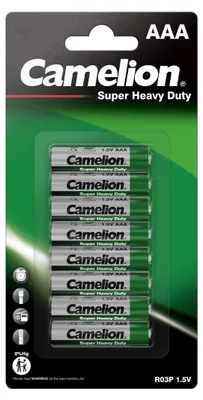 Produktbild von Camelion R03P-BP8G, Einwegbatterie, AAA, Zinkchlorid, 1,5 V, 8 Stück(e), 550 mAh
