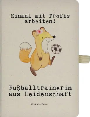 Produktbild von Mr. & Mrs. Panda Kladde Fußballtrainerin Leidenschaft - Transparent - Geschenk, notizbuch, Skizzenbuch, Witzig, Tagebuch, Fußballspiel, kariertes, Journal, Glücksbringer