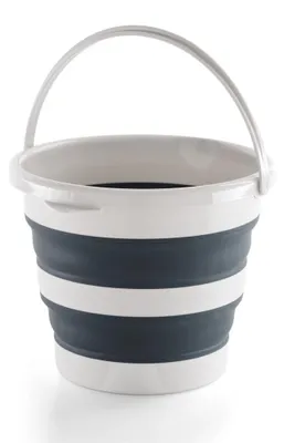Productafbeelding van Mery Vouwbare emmer, 12 liter, PP+thermoplast. Schep met handvat. Licht- en donkergrijs. Afmetingen: 35x26 cm. Ingeklapt: 35x6,50 cm