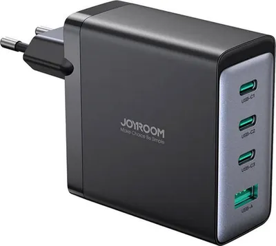 Obrázek produktu pro Joyroom Nstnn nabjeka, 3x USB-C + USB-A, PD, GaN, 100W, s USB-C kabelem - ern