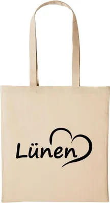 Produktbild von Huuraa Baumwollbeutel Lünen Geschenk Einkaufstasche Natural 10 Liter Baumwolle Lünen Accessoire
