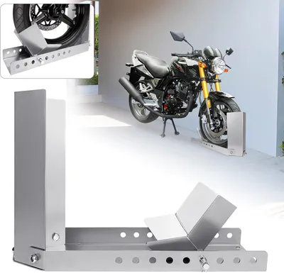 Image de XINZI Bascule de moto Pince de roue avant 600x160x400mm - 8-24 pouces réglable, acier revêtu par poudre, antirouille, pour largeur de pneu ≤145mm