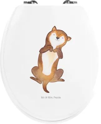 Produktbild von Mr. & Mrs. Panda Toiletten-Sitz Hund Streicheln - Weiß - Geschenk, WC-Sitz, Toilettendeckel, Sprüche, Süß, klo deckel, Klodeckel, Hundeliebe, klobrille motiv, Hunde