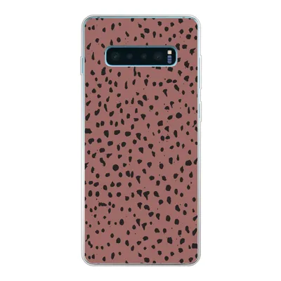 Produktbild von MuchoWow® Handyhülle Schutzhülle Hülle für Samsung Galaxy S10 Plus Polka dots - Muster - Schwarz Silikon Softcase Handy Hülle - Schutzhülle
