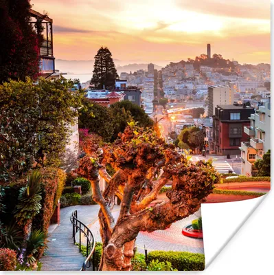 Produktbild von MuchoWow® Poster Stadt - Garten - Licht 100x100 cm - Babyzimmer