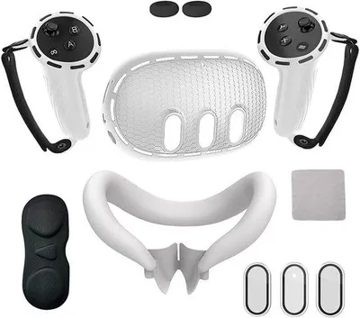 Produktbild von Silikon VR-Accessoires-Set für Oculus/Meta Quest 3 (weiß)