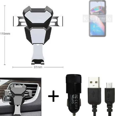 Produktbild von K-S-Trade KFZ Halterung kompatibel mit Motorola Defy 2 Halterung Lüftungshalterung Lüftungsschlitz schwarz-silber Autohalterung Handy inkl. KFZ