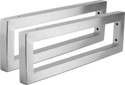 Produktbild von Natural Goods Berlin Wandkonsole RECHTECK, Regalhalter, Wandhalterung, Waschtische, Regalträger, Edelstahl, 500 mm Tiefe, 2 Stück