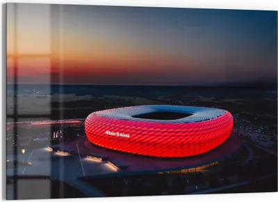Produktbild von DEQORI Magnettafel Glas 90x60 cm 'Allianz Arena, München' beschreibbar Whiteboard