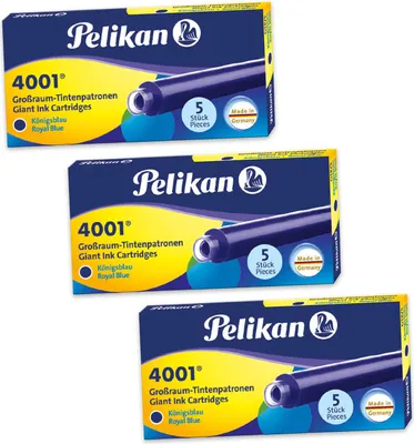 Produktbild von Set - 3er Pack Pelikan Großraum-Tintenpatronen 4001 GTP/5, königsblau
