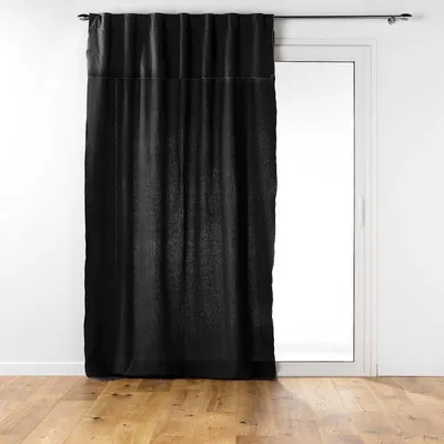 Image de Rideau à 7 passants cachés "Mistraline" - Noir - 140 x 240 cm