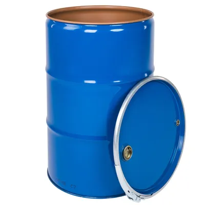 Obrázek produktu pro Ocelový kovový sud ISO OH odnímatelné víko 2 otvory 2'' a 3/4'' lakované 210L