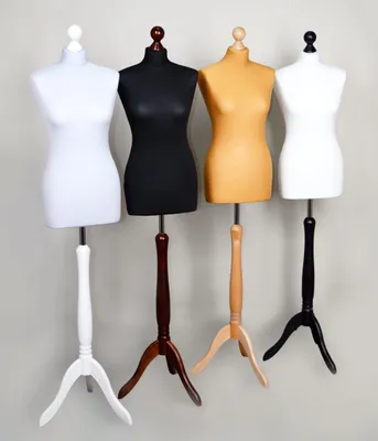 Immagine prodotto di Omgoods - Manichino da donna - Busto da sarto color beige con supporto in legno
