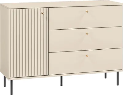 Produktbild von Kommode SALOU-131 in kaschmir matt, Rillenoptik, B/H/T ca. 120/85/40 cm