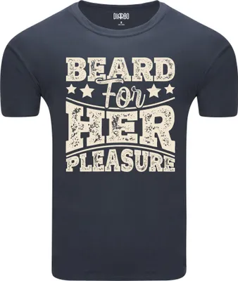 Produktbild von Diarbo Herren T-Shirt mit Lustiger Druck Bartvergnügen Dunkelgrau Gr.S