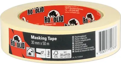 Produktbild von ROXOLID Masking Tape Flachkreppband beige 30 mm x 50 m