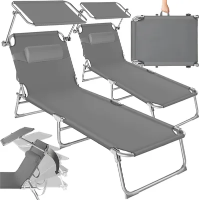 Produktbild von 2er Set Gartenliege Chloé klappbar 190 x 68 x 65 cm