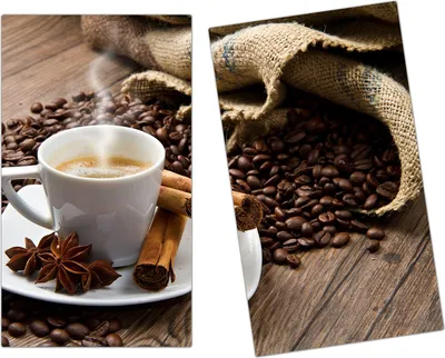 Produktbild von Spritzschutz Herdabdeckplatte Schneidebrett aus Glas Heisser Kaffee  2-Teilig (60x52cm)