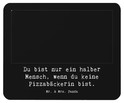 Produktbild von Mr. & Mrs. Panda Mauspad Pizzabäckerin Herz - Schwarz - Geschenk, laptop mousepad, pc, Lustig, Spruch, mausteppich, Mouse Pad, Pizzabringdienst, Witzig