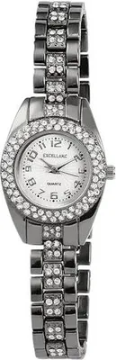 Produktbild von Excellanc Damenuhr Uhr Armband schwarz Analog Edelstahl Steinchenbesatz