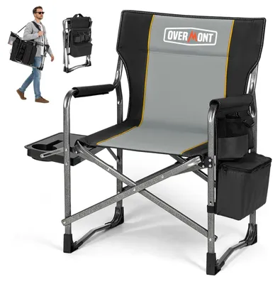 Produktbild von Stabiler Klappstuhl mit Seitentisch und Kühlbox für den Außenbereich