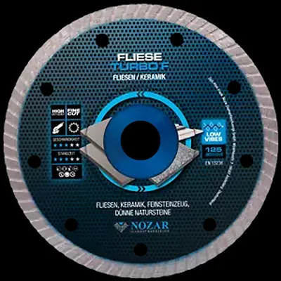 Produktbild von Diamant Trennscheibe 125 mm Fliese Turbo F Segmenthöhe 8 mm NOZAR Keramik