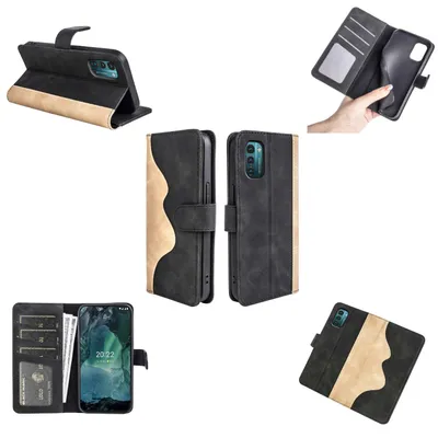 Produktbild von Für Nokia G21 / G11 Design Handy Tasche Schwarz Etuis Kunst-Leder Hülle Cover Case