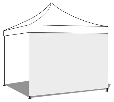 Image de Toile latérale pour gazebo de jardin. Toile de remplacement en PVC avec Velcro. Couleur Blanc 300X200H cm