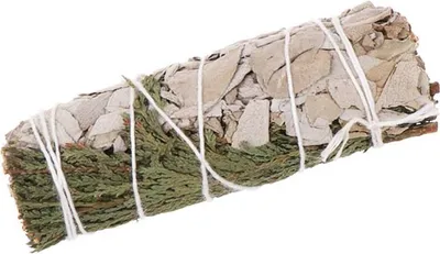 Produktbild von 1x Weißer Salbei + Zedernspitzen 10cm 4" Smudge Sticks Räucherbündel 30g 6727