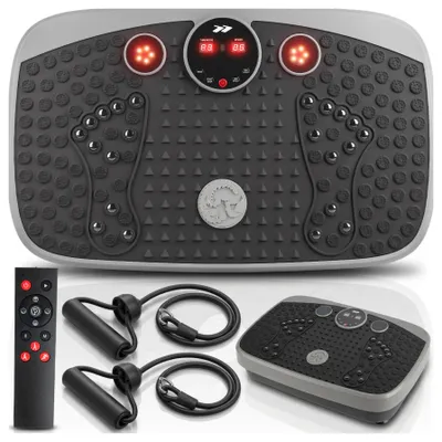 Image de Platine vibrante de 150W avec haut-parleurs Bluetooth BodyWave Lite, télécommande, bandes de résistance et 5 programmes automatiques, jusqu'à 150 kg