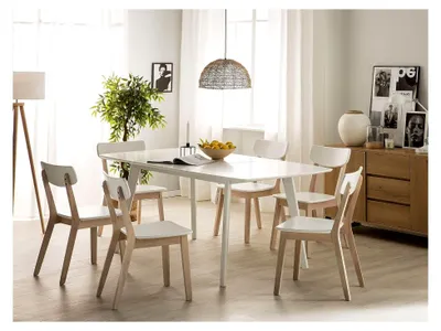 Produktbild von Esszimmertisch MDF-Platte 80 x 160 cm weiß