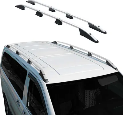 Produktbild von Dachreling Dachgepäckträger für VW Caddy 2010-2015 L2 Langer Alu Silber 2x