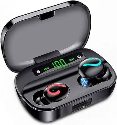 Productafbeelding van Q61 TWS draadloze Bluetooth 5.0 oordopjes, IPX7 waterdichte oordopjes, 3500mAh oplaadcase, 9D stereo oordopjes, LED-indicator voor batterijstatus
