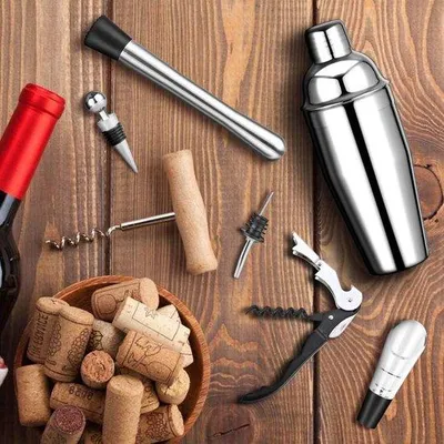Productafbeelding van Famanu cocktailset, 12-delig, roestvrijstalen shaker van 750 ml, ideaal voor de thuisbar