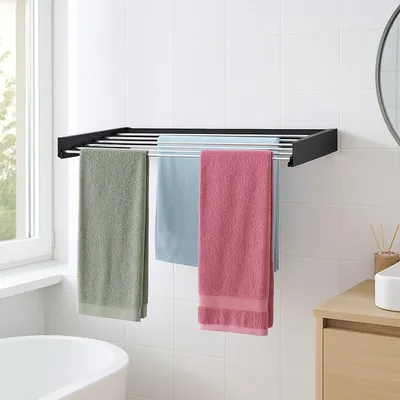 Image de Séchoir à linge mural pliable, intérieur/extérieur