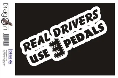 Produktbild von Aufkleber / Autoaufkleber - JDM / Die cut / Auto / OEM - Real Drivers use 3 Pedals - 210x80 mm rot - Heckscheibe / Heckscheibenaufkleber