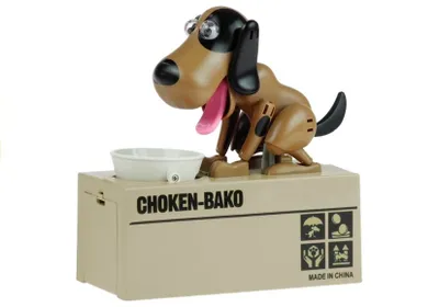 Obrázok produktu pre Mince jediace pes Money Box Tmavo hnedá Batting