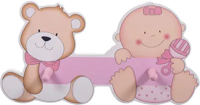 Produktbild von Doppelgarderobe mit Namensschild, rosa