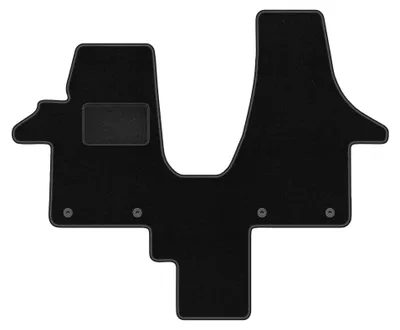 Produktbild von Velours-Fußmatten für VW Transporter T5 2003-2015 (Caravelle 2os) – 4-tlg, Schwarz, passgenau – Wielganizator LUX