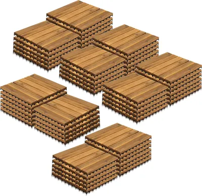 Obrázek produktu pro Bettizia dřevěné dlaždice terasové dlaždice podlahové dlaždice balkonové dlaždice z akátového dřeva 30 x 30 cm snadná pokládka 88x