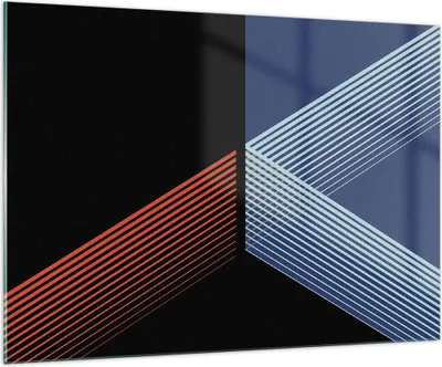 Produktbild von Bilder auf glas - Einteilig - Abstraktion Schwarz Blau - 100x70cm - Glasbilder - Wandbilder - Bilder - zum Aufhängen bereit - Wanddekoration aus Glas - Glas Bilder - Wandbild auf Glas - GAA100x70-4458