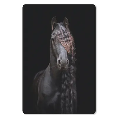 Produktbild von MuchoWow® Mauspad Mousepad Pferde - Friesisch - Mähne - Schwarz - Tiere 18x27 cm - Mousepads - Maus Mat - Pad - Mausunterlage