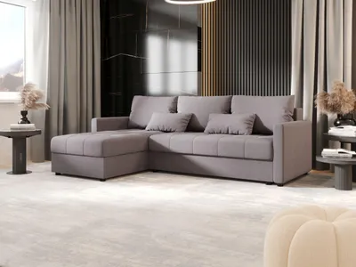 Produktbild von BEDANTE Ecksofa MOS L BIS Cosmic 160 Grau Links mit Schlaffunktion L-Form Sofa mit Stauraum Bettkasten Wohnzimmersofa Couch Sofa Bettsofa Bettkasten Bettcouch