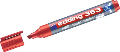 Produktbild von edding 363 Whiteboardmarker - rot - 10 Whiteboard Stifte - Keilspitze 1-5 mm - Boardmarker abwischbar - für Whiteboard, Flipchart, Magnettafel, Pinnwa