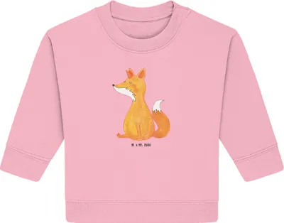 Produktbild von Mr. & Mrs. Panda Organic Baby Pullover Einhorn Fuchs 6. - 12. Monat - Baumwolle Pink - Geschenk, Bullover, Unicorn, Fuchshörnchen, Unicorns, Füchse, Einhörner