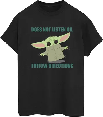 Image de Star Wars - "The Mandalorian Does Not Listen" T-shirt pour femme BI49188 (3XL) (Noir)