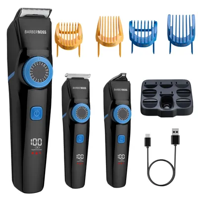 Produktbild von BarberBoss Bartschneider für Herren, 3-in-1 Haar, Bart und Detailschneider, LED-