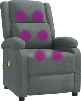 Image de Fauteuil de massage Gris foncé Tissu