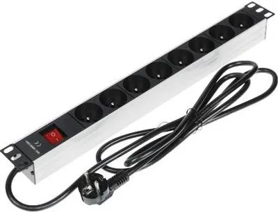 Produktbild von Stromverteilerleiste mit 8 Steckdosen, Modell PD-8/RACK